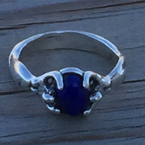 GODDESS Ring .925 Sterling Silver w/ Lapis Lazuli - Picture 6 of 11
